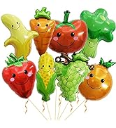 8 Pack Gaint Furit Vegetable Foil Balloons Cute Helium Mylar Strawberry Grape Banana Orange Corn ...