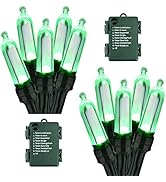 BrizLabs Green String Lights, 17.94ft 50 LED St Patricks Day Lights, 8 Modes Battery Green Lights...