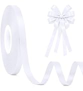30Yards Thin White Ribbon 3/8In for Gift Wrapping Wedding Bridal Shower | Soft Smooth, Fade Resis...