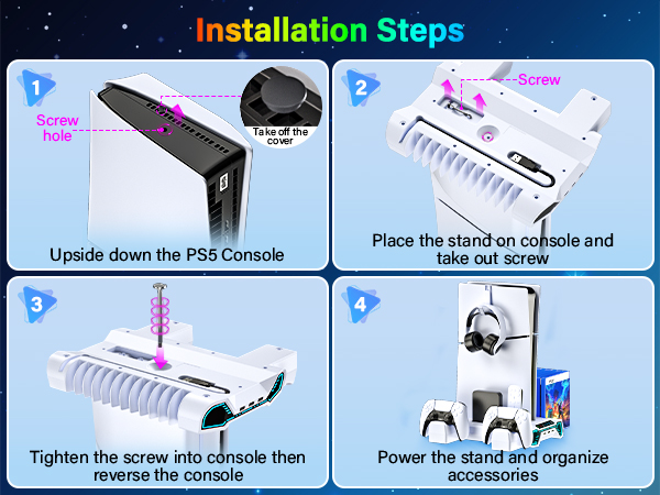 ps5 slim console cooling stand with cooling fan