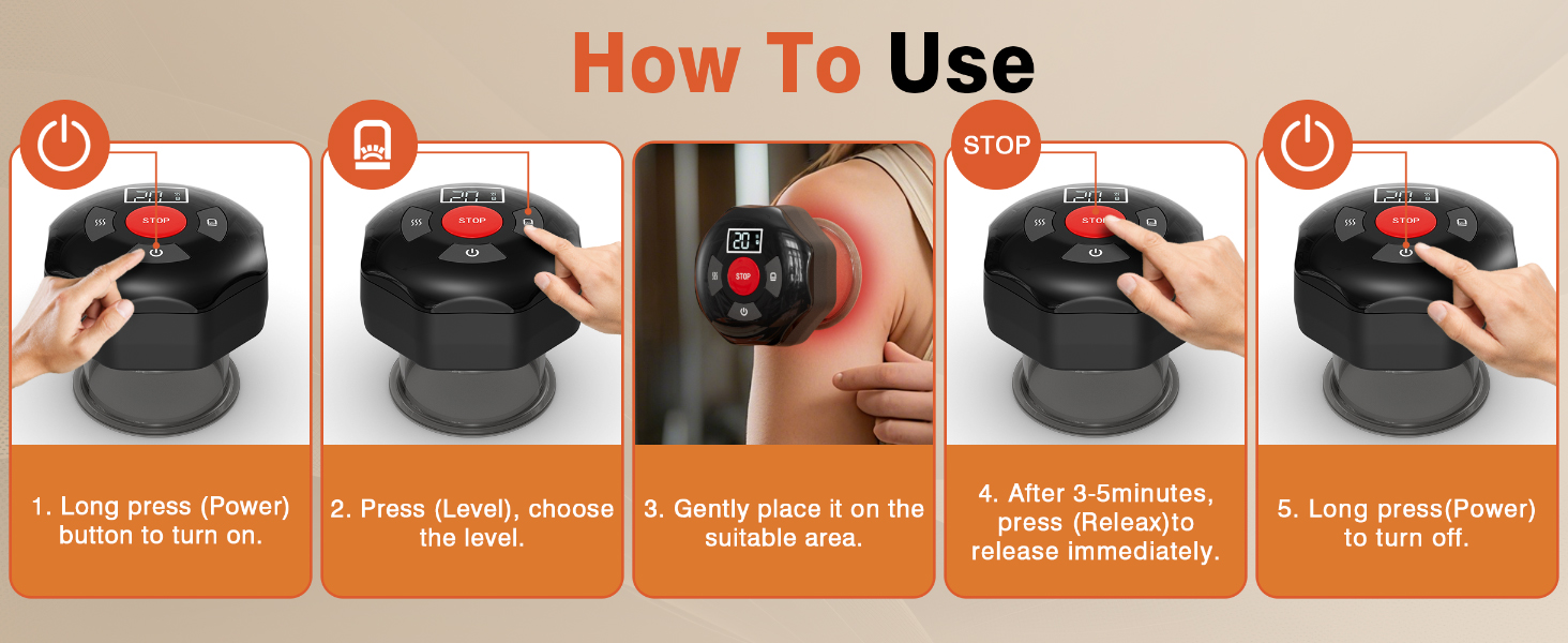 cotsoco Original 5-in-1 Cupping Kit for Massage Therapy, 20 Suction & 12 Heat for Relaxation