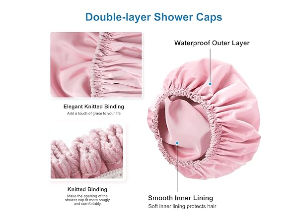 1 Double-layer Shower Caps+3 Single-layer bath cap