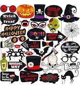 Halloween Photo Booth Props - Pack of 34 | Halloween Photo Props for Halloween Party Decorations ...