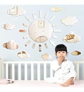 Sun and Cloud Mirror Stickers Decals 3D Acrylic Mirror Wall Stickers Self Adhesive Decorative Sil...