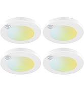 JULLISON 4 Inch Field Selectable 5CCT LED Motion Sensor Ceiling Light, 120V Wired Closet Light, 1...