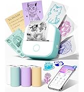 Memoking Sticker Printer Box T02 Mini Printer - AI Sticker Maker for Kids, Print Pod Inkless Blue...