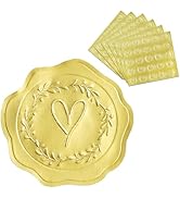 BEISHIDA 300PCS Wedding Stickers for Envelope Sealer, Gold Embossed Envelope Seal Heart Stickers ...