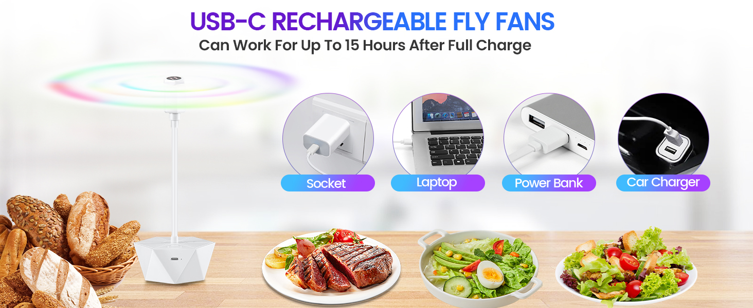 fly fan for outdoor table