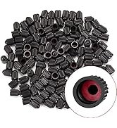 KURAMI Tire Valve Stem Caps 200 Pcs ,Black Plastic Valve Caps with Sealing Ring,Valve Stem Caps G...