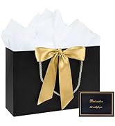 JMANNI Gift Bags, 1PCS Gift Bags Large with Ribbon and 1 Greeting Cards 2 Tissue Paper, Portable ...