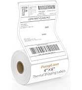 FungLam 4"X6" Thermal Shipping Labels, 4X6 Labels,White Mailing Shipping Labels, Perforated, 250 ...