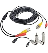 Flashmen 25ft 1 Pack BNC Video Power Cable Security Camera Wire Cord for CCTV DVR Surveillance Sy...