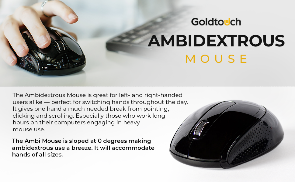 Goldtouch Ambidextrous Mouse, perfect for left- and right-handed users alike