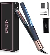 IG INGLAM Titanium Flat Iron Hair Straightener, 1 Inch Curling Iron, Infrared Negative Ionic Hair...
