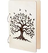 SUPERDANT Tree of Life Greeting Card Holder Organizer Tree and Birds Wooden Card Keeper Binder Bi...