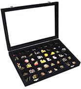 Vicoter Velvet Jewelry Tray 48 Compartments Jewelry Display Organizer with Transparent Cover Ring...