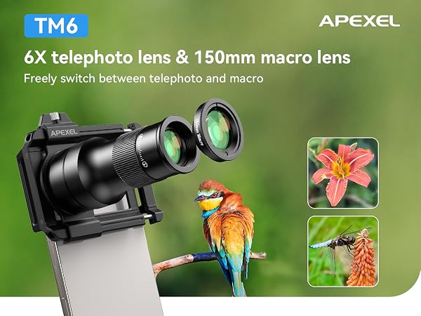 TM6 6X Telephoto Lens & 150mm Macro Lens