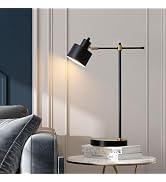 OYEARS 22.2" Modern Desk Lamp, Metal Table Lamp with LED Bulb, Adjustable Reading Lamps for Livin...