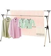 YUBELLES Clothes Drying Rack, Adjustable and Foldable Laundry Rack, Space Saving Hanger Rack, Ret...