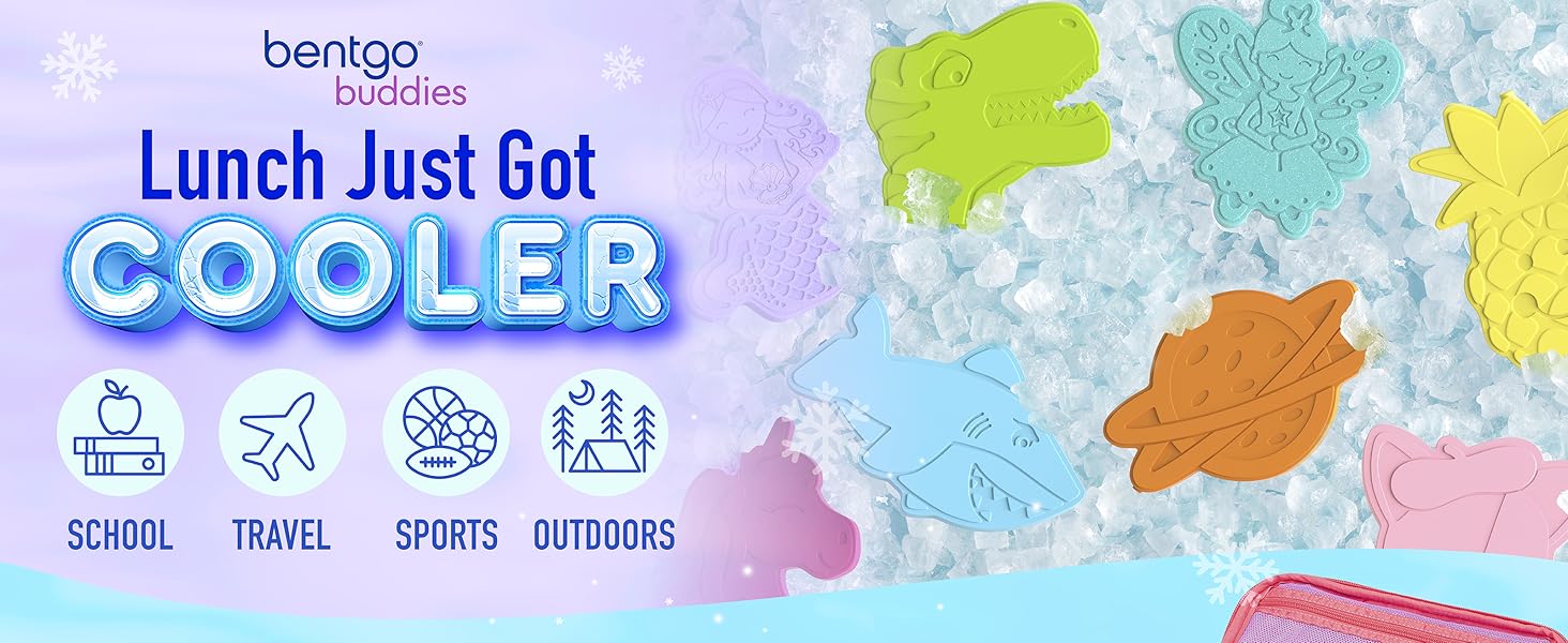 bentgo buddies slim ice packs for school travel sports outdoors kids ice packs for lunch thin