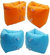 10Leccion 2 Pack Inflatable Arm Floaties for Toddlers, Blow up Water Wings for Kids, Swimming Arm...