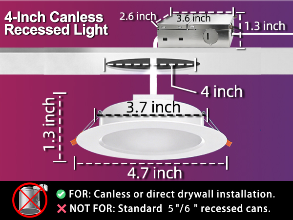 Canless Light Size