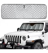 JOYTUTUS Windshield Sun Shade Compatible with Jeep Wrangler JL/JK 2007-2026, Gladiator 2020-2026 ...