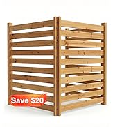 Xeeol Air Conditioner Fence 38" W x 43" H, 3 Panels Wooden Outdoor Privacy Screen Backyard, No Di...