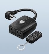 DEWENWILS Outdoor Timer Outlet Waterproof with 11 Modes, Outdoor Light Timer, 100FT Remote Contro...