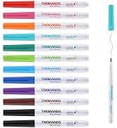 TWOHANDS Dry Erase Markers Ultra Fine Tip,Extra Fine Point 0.7mm,Low Odor,11 Assorted Colors,Whit...