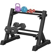 TomCare Dumbbell Rack Stand Only, 2-Tier 33 IN Length Adjustable Weight Rack for Home Gym Heavy-D...