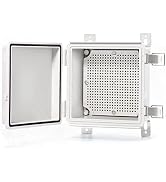 QILIPSU Hinged Cover Stainless Steel Latch 150x150x90mm Junction Box with Mounting Plate, Univers...
