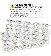 Innovative Haus 20 Labels x 50 Sheets (1,000 Total) Risk of Suffocation Warning Label Keep Away f...