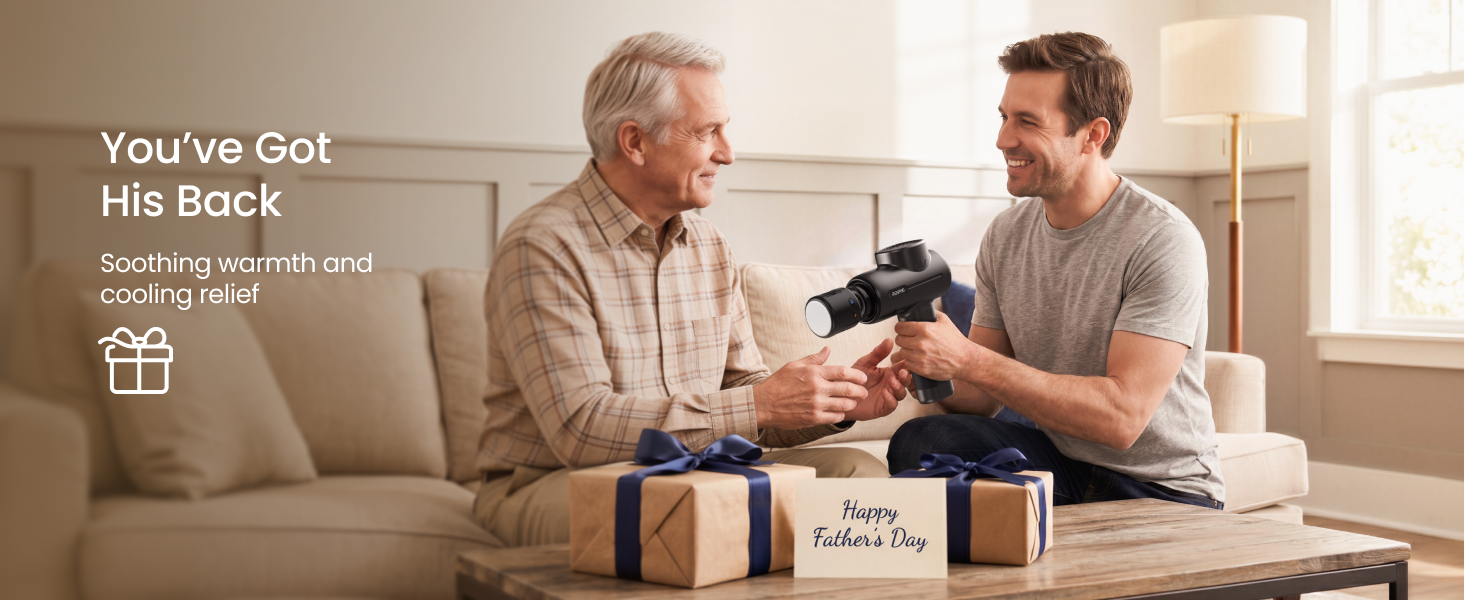 massage gun with heat and cold, app control, father's day gifts for dad
