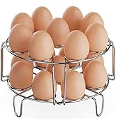 GSlife Egg Steamer Rack - Stainless Steel Trivet for 6, 8 Quart Pressure Cooker, Cooks 18 Eggs, S...