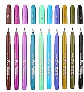 Maikedepot Felt Tip Pen, 10pcs Sign Brush Pens Assorted Colors Brush Tip Pens Water Based Journal...