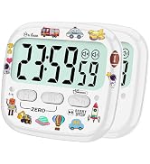 AyayaBoss 2-Pack Magnetic Kitchen Timers for Cooking, Digital Stop Watch Countdown Timer for Kids...