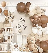Dusty Blue Balloon Garland Arch Kit with 4 Baby Boxes, 140PCS Blue and White Balloons with BABY L...