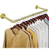 WEBI Industrial Pipe Clothing Rack,32" Wall Mounted Clothes Rack for Hanging Clothes,Heavy Duty M...