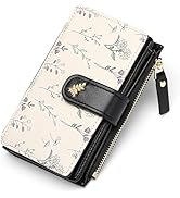 GAEKEAO Wallets for Women RFID Blocking Medium Bifold Ladies Wallet Vegan Leather Floral Card Hol...