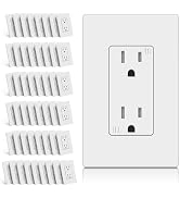 CML 15 Amp Decorator Recetpacle Outlet, 50 Pack Tamper Resistant Electrical Wall Outlet with Scre...