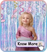 Iridescent Party Streamers Backdrop - GREATRIL Neon Transparent Holographic Tinsel Foil Fringe Cu...