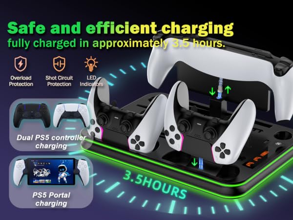Dual PS5 controller and PS5 Portal charging slots