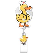 Funny and Cute Duck Badge Reel for ID Card Badge, Cute Retractable Nurse Alligator Clip for Women...