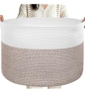 ClenClever XXXL Large Laundry Basket, 105L Soft Cotton Rope Basket, Blanket Storage and Organizer...