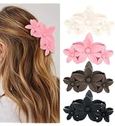 ANBALA 4PCS Flower Hair Clips Non-Slip Matte Hair Clips for Women Large Claw Clips for Thick Hair...