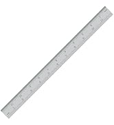 PEC Tools 12-Inch Machinist's Ruler, 1/25" Thick X 1" Wide, High-Carbon Steel, Accuracy 1/10", 1/...