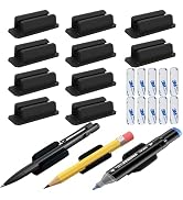 Vidotim 10Pack Adhesive Pen Holder for Desk, Silicone Pencil Holder for Classroom,Teacher Student...