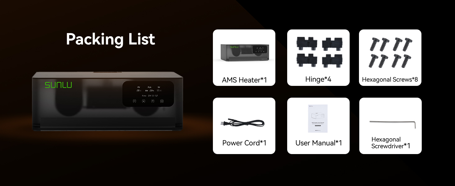 SUNLU Official AMS Heater, Support Simultaneous Printing & Drying, Compatible with AMS Gen 1