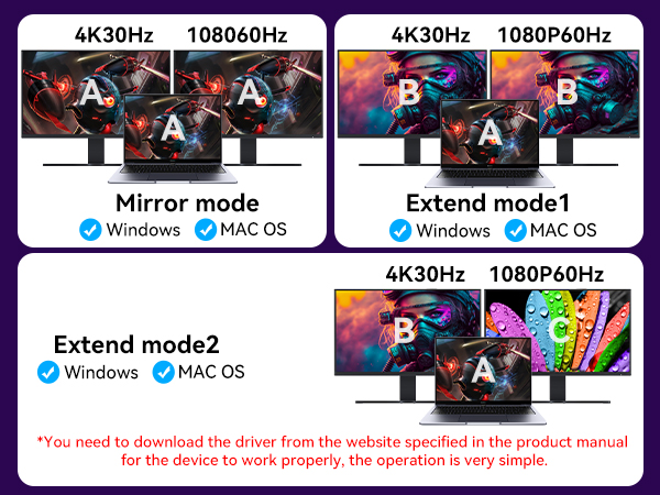 USB C to Dual HDMI Adapter